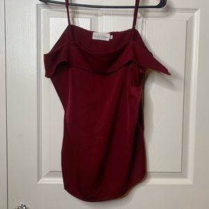 Burgundy silky tank top